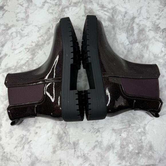 NWOT TOMS Bennet Purple Glitter Chelsea Ankle  Boots Big Girls Sz 1 - Picture 7 of 15